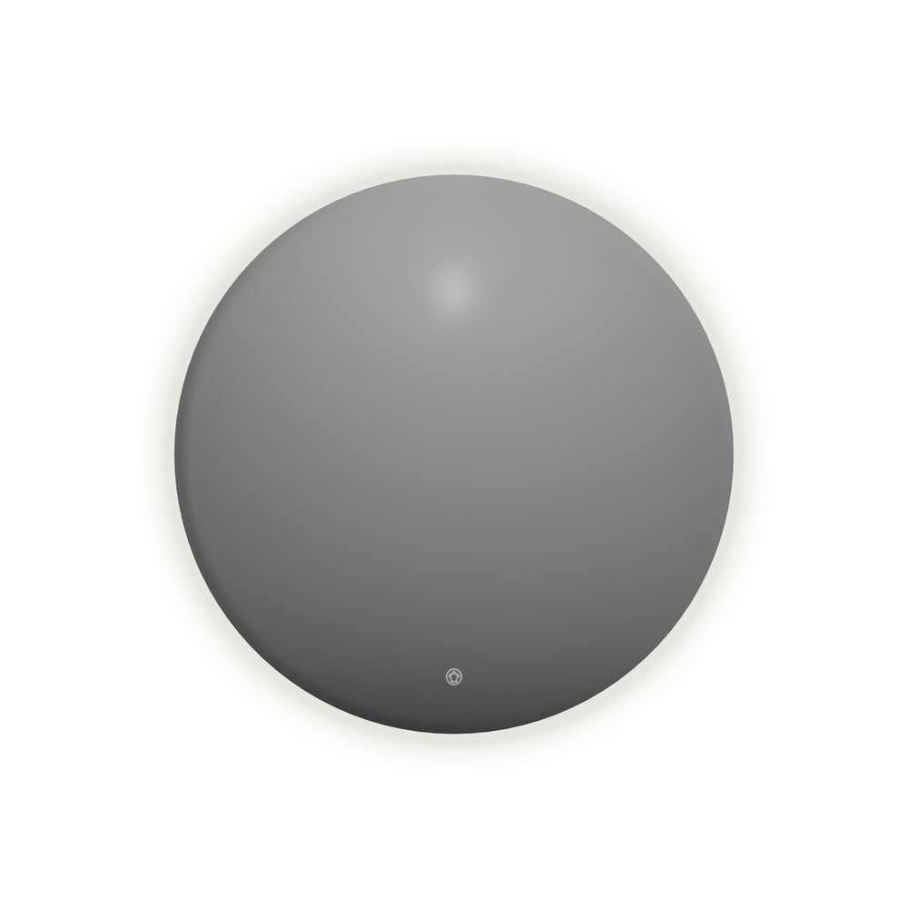 Simple round mirror including lighting and heating