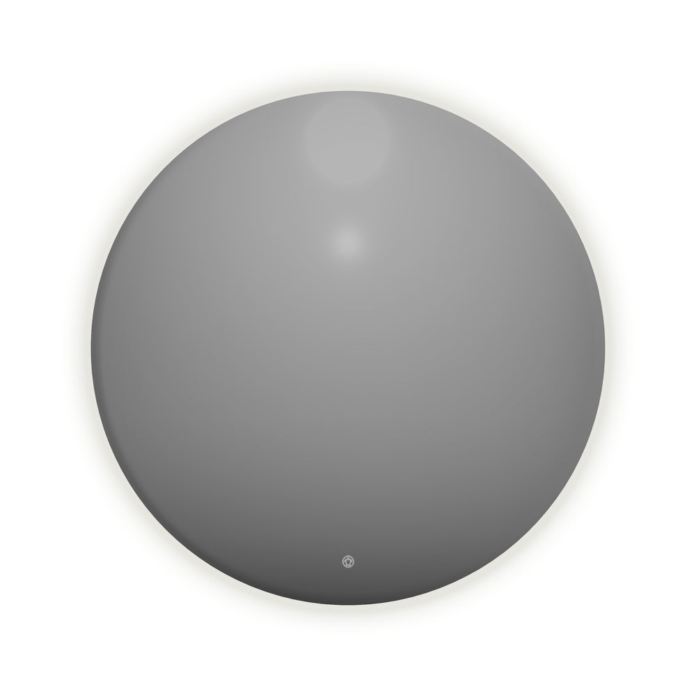 Simple round mirror including lighting and heating