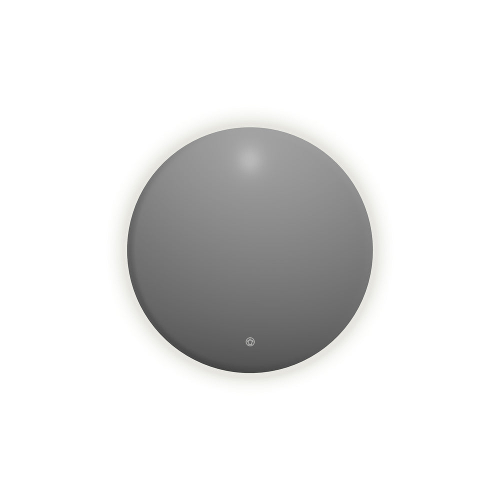 Simple round mirror including lighting and heating